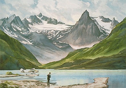 Alone Beneath Lake Kulik Spires by Bob White